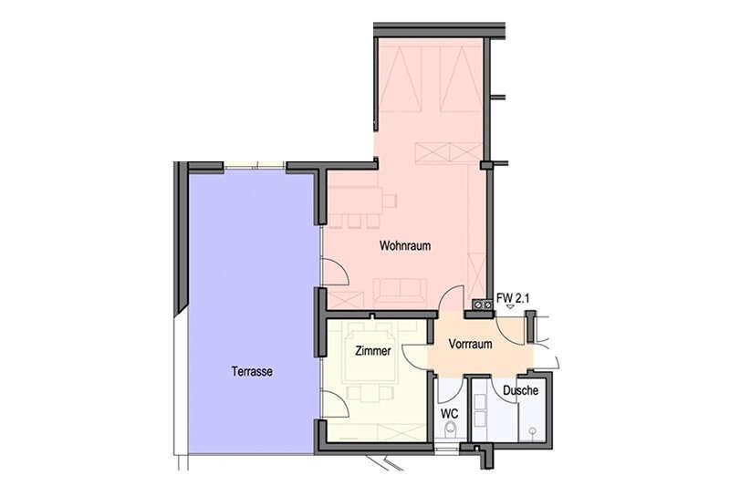 Floor plan of Apartment Top 3B
