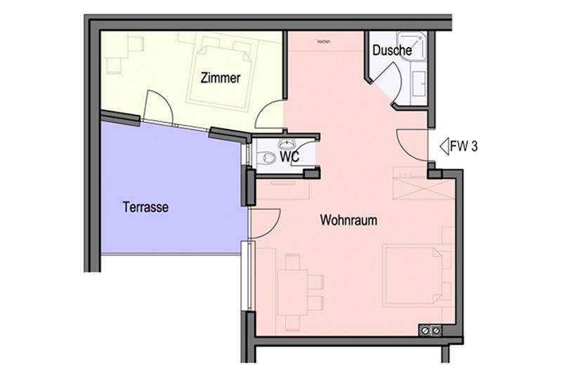 Floor plan of Apartment Top 4 in Chalet Barbara
